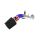 Mazdaspeed 3 short ram intake with turbo inlet pipe with black filter, red MAF, blue silicone, and polished turbo inlet pipe