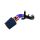 Mazdaspeed 3 short ram intake with turbo inlet pipe with blue filter, red MAF, blue silicone, and black turbo inlet pipe