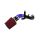 Mazdaspeed 3 short ram intake with turbo inlet pipe wit red filter, black MAF, blue silicone, and black turbo inlet pipe
