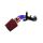 Mazdaspeed 3 short ram intake with turbo inlet pipe with red filter, red MAF, blue silicone, and black turbo inlet pipe