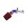 Mazdaspeed 3 short ram intake with turbo inlet pipe with red filter, red MAF, blue silicone, and polished turbo inlet pipe